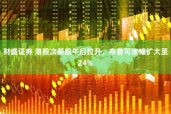 财盛证券 港股次新股午后拉升，布鲁可涨幅扩大至24%